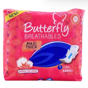 Butterfly Breathables Pink 9Pads